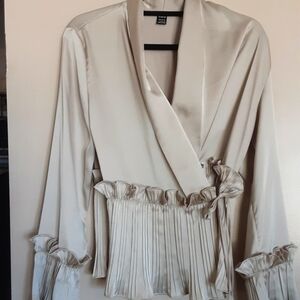 Shein Champagne Color Wrap Blouse